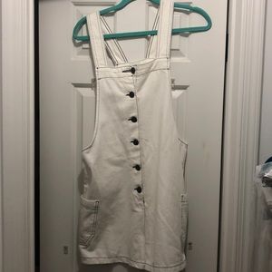 BDG button front white overalls